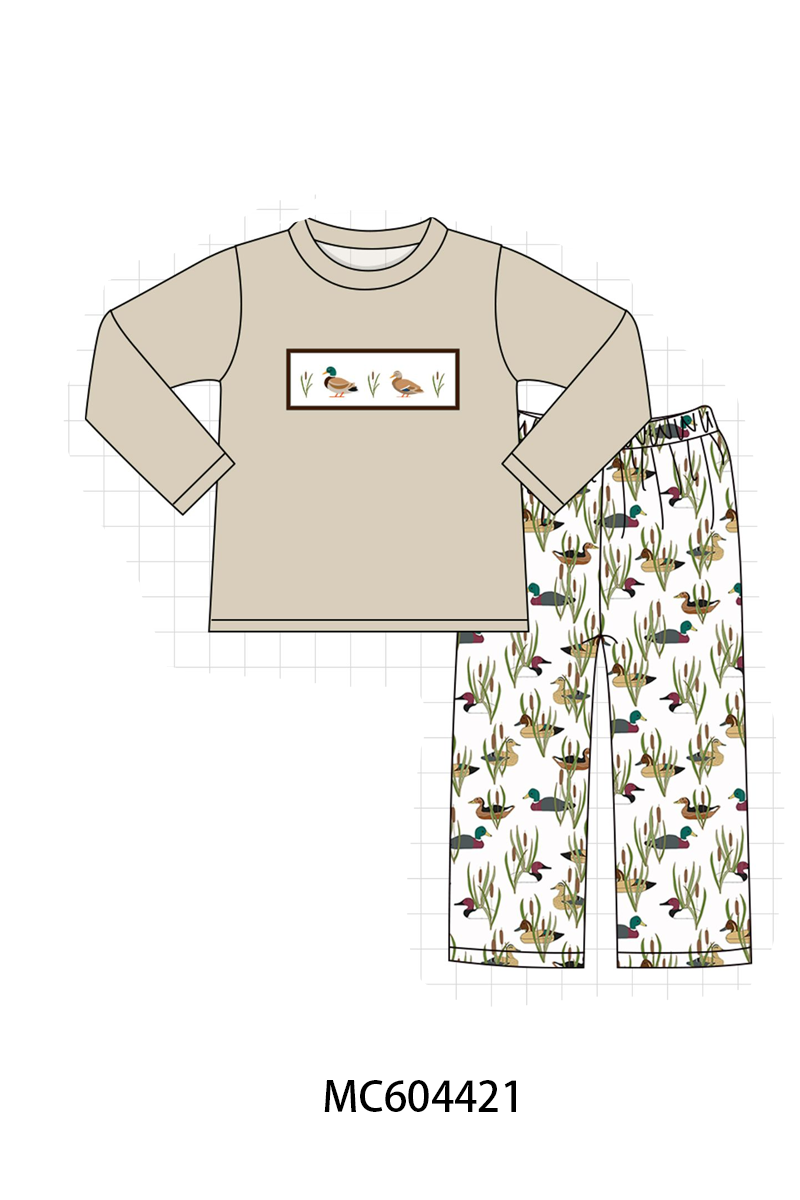 Duck embroidery pants set