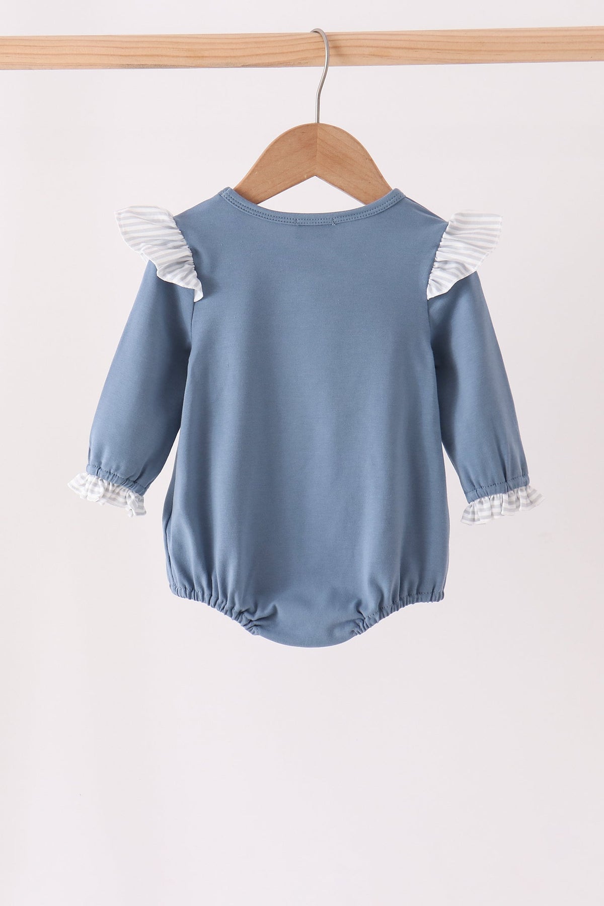 Teal turkey french knot ruffle bubble