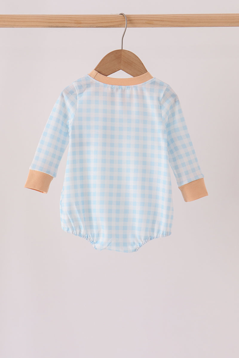 Pumpkin Pie Embroidery Gingham Bubble