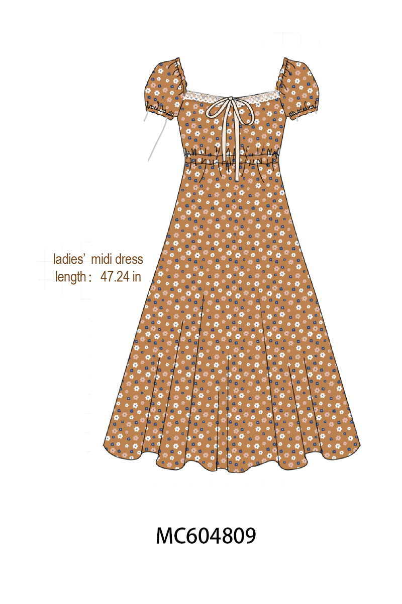 Fall floral print mom dress