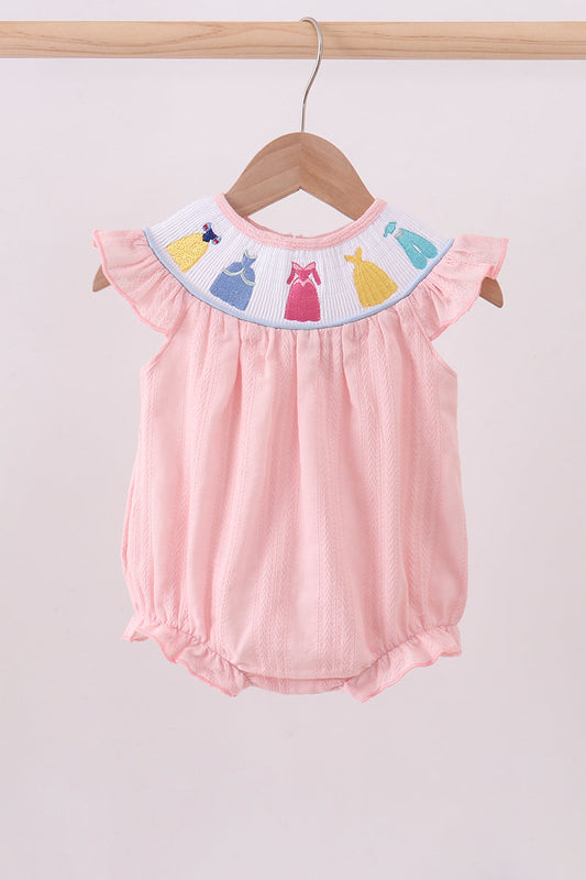 Pink princess smocked bubble