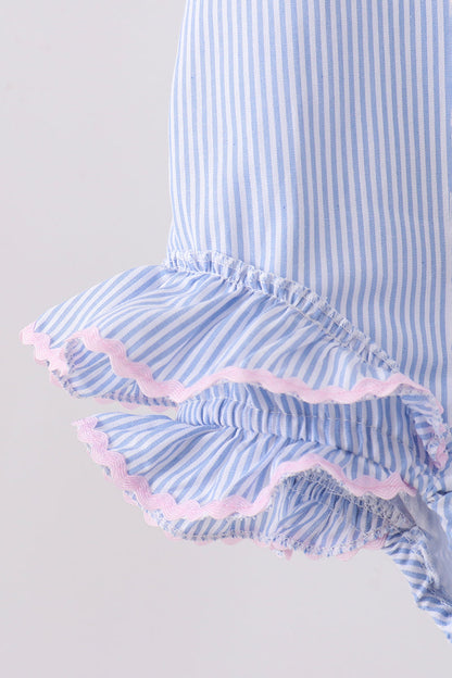 Blue Stripe One-Piece Seersucker Swimsuit