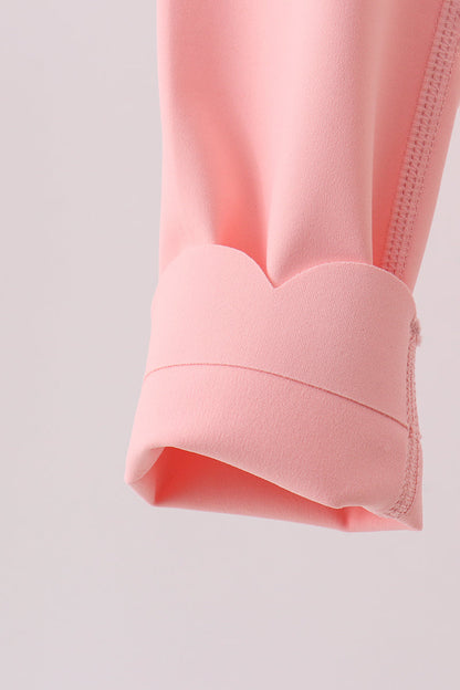 Pink Scalloped Yoga Active Leggings