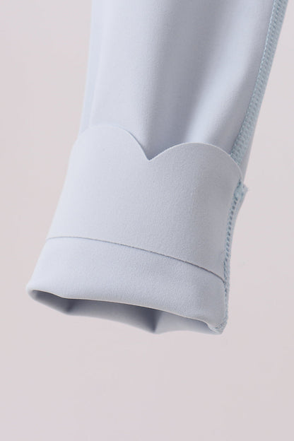 Blue Scalloped Yoga Active Leggings