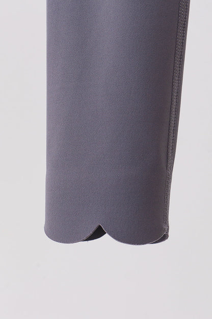 Gray Scalloped Yoga Active Leggings