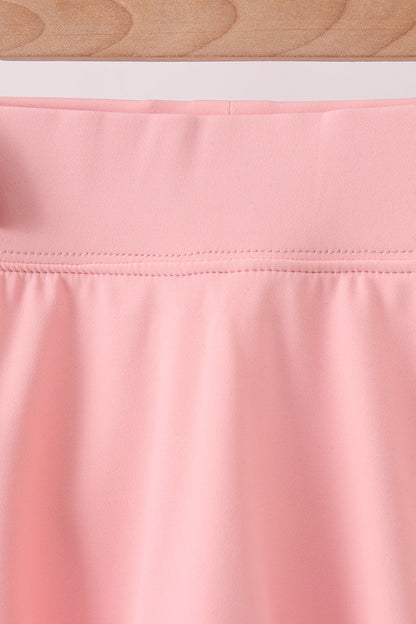 Pink Scalloped Yoga Skorts Set