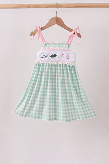 Green Golf Embroidered Dress