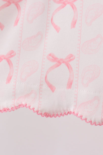 Pink Bow Print Bloomer Set
