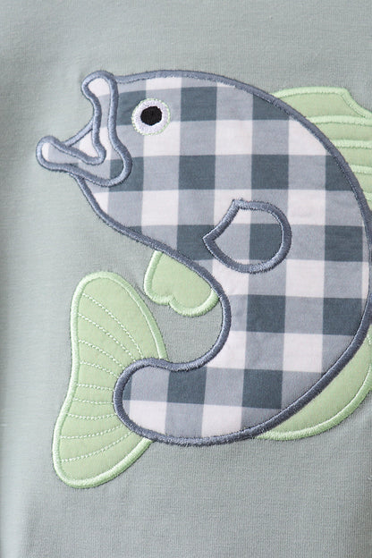 Green Fish Applique Bubble