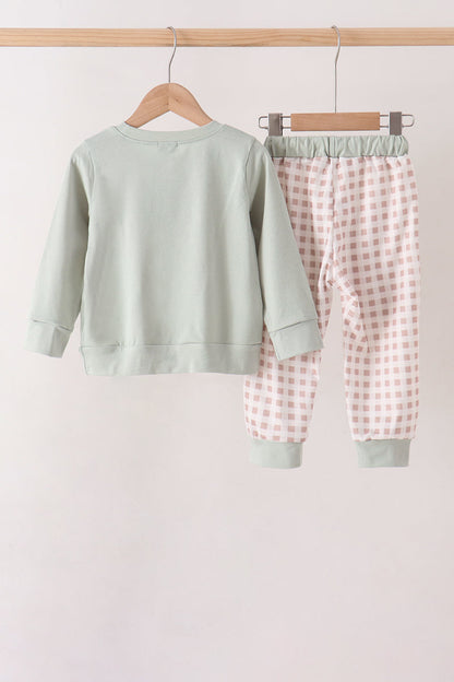 Sage hunting embroidery Pants set