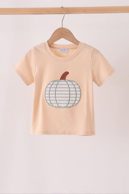 Khaki pumpkin applique top