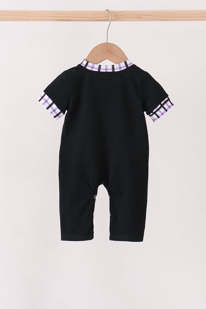 Black Ghost Embroidery Romper