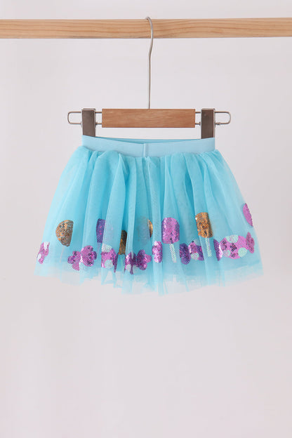 Blue sweet sequin tutu skirts