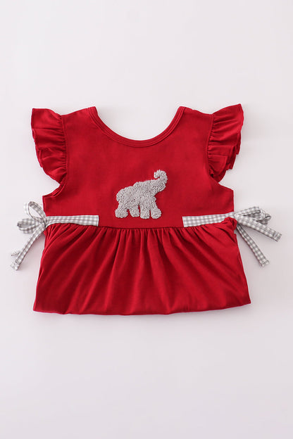 Alabama elephant french knot ruffle shorts set
