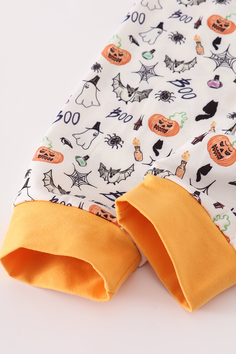 Halloween print boy pajamas set