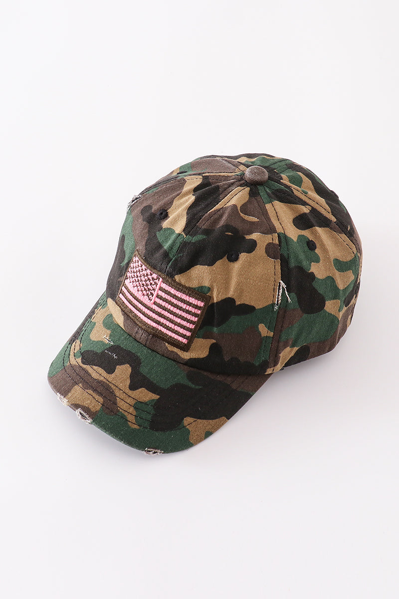 Camouflage flag vintage baseball cap mom & me