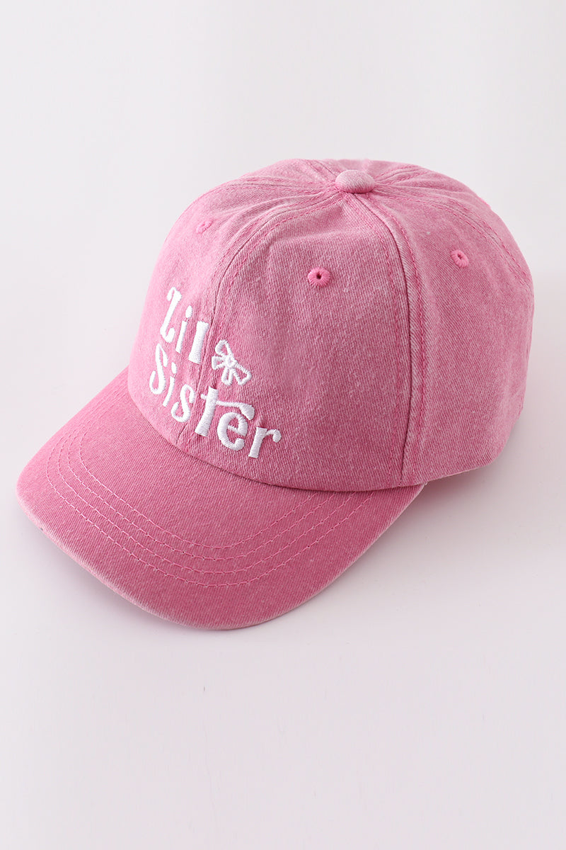 Pink sister embroidery baseball cap