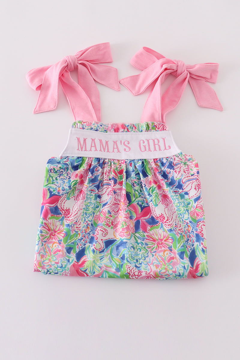 Blossom love MAMA'S GIRL embroidery dress