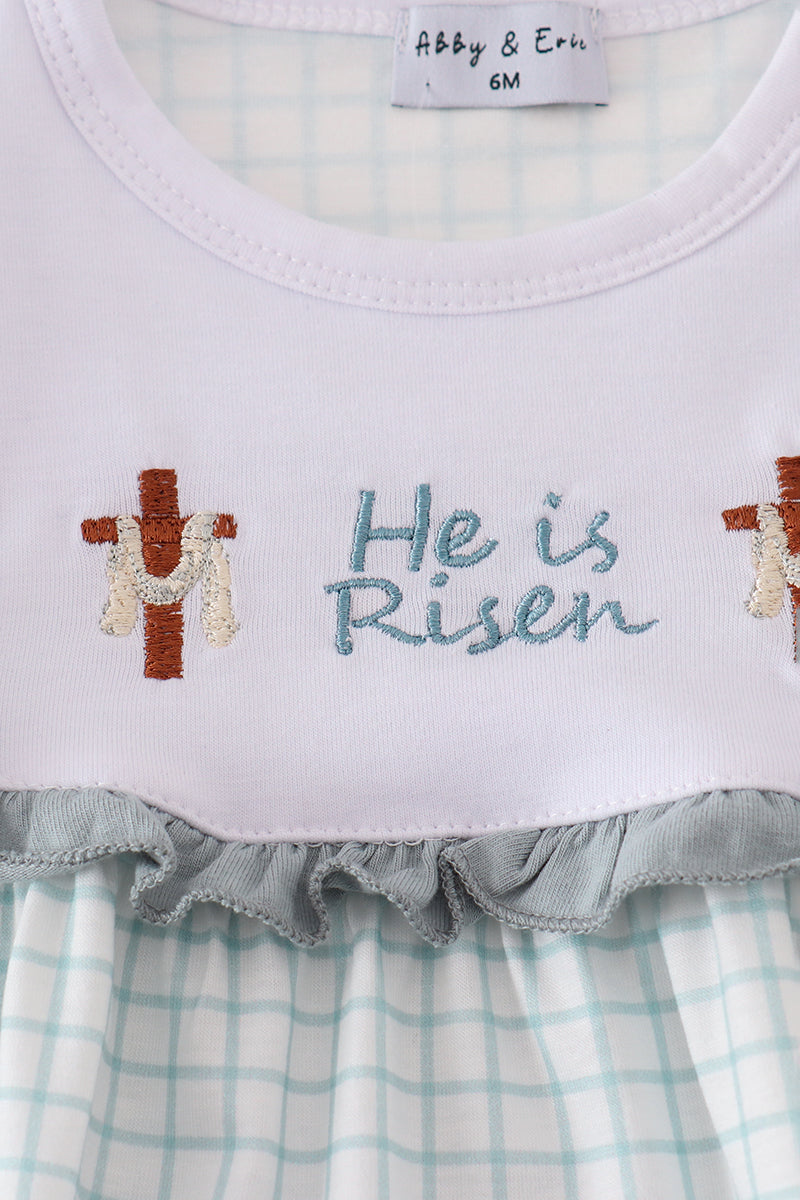 Blue he is risen embroidery bubble