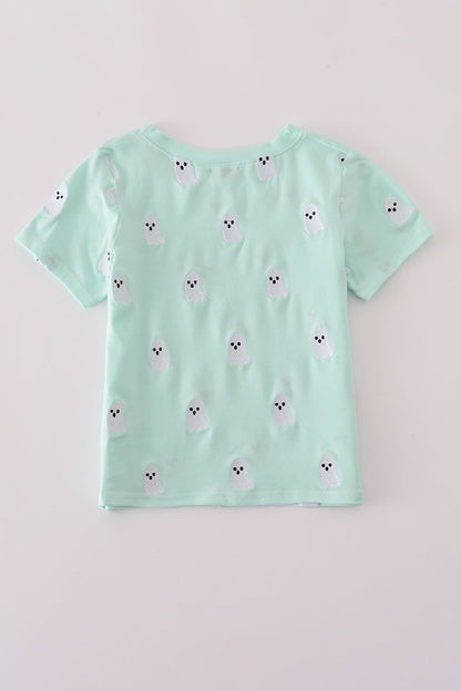 Green ghost embroidery top