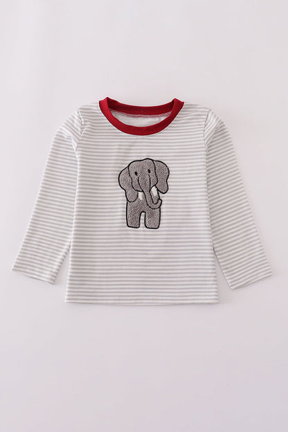 Alabama polka dot elephant french knot top