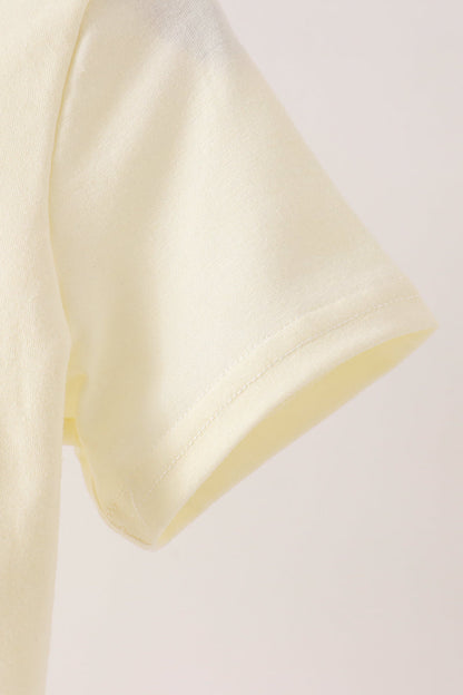 Beige character french knot top