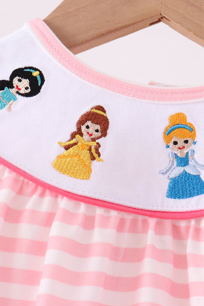 Pink Stripe Princess Embroidery Bubble