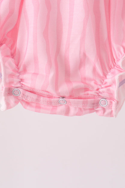 Pink ghost applique stripe bubble