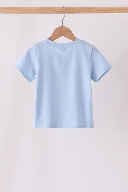 Blue ghost embroidery top