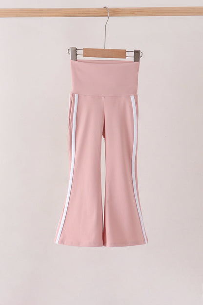 Pink Flare Double Side Stripe Active Pants