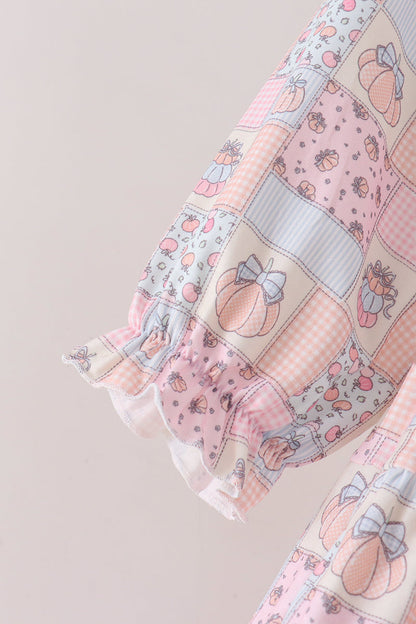Pink pumpkin smocked mom&me dress