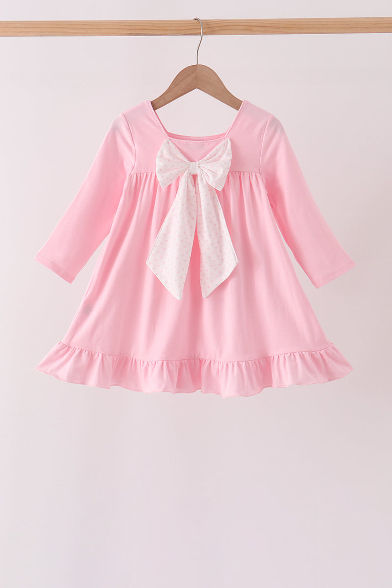 Pink nutcracker embroidery ruffle dress
