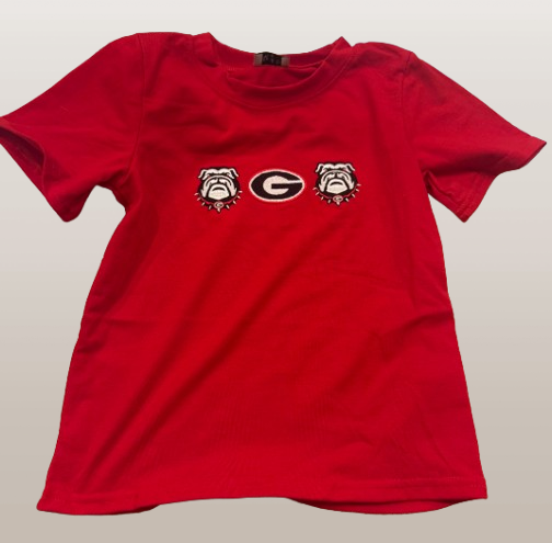 Red georgia embroidery boy top