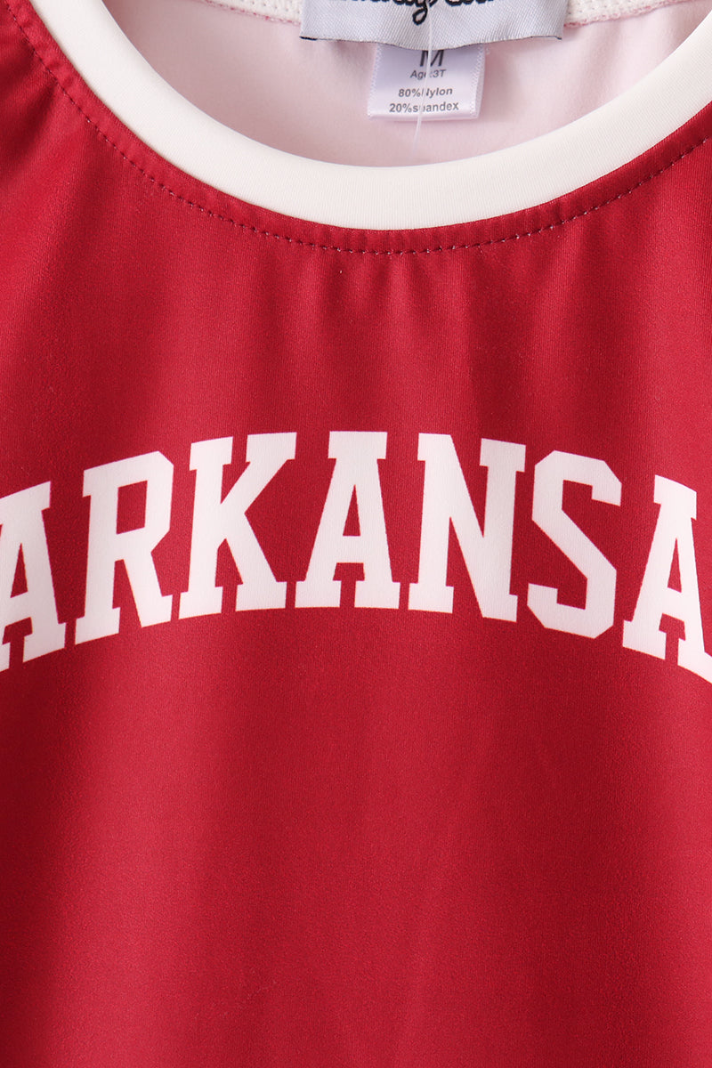 Maroon Arkansas active dress set