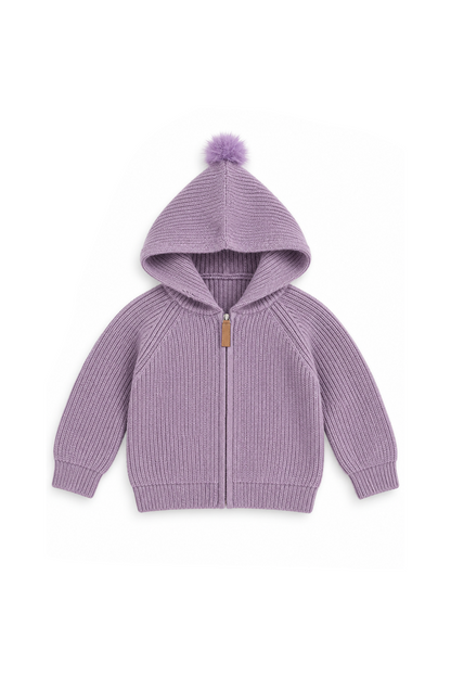 Purple zipper cardigan sweater