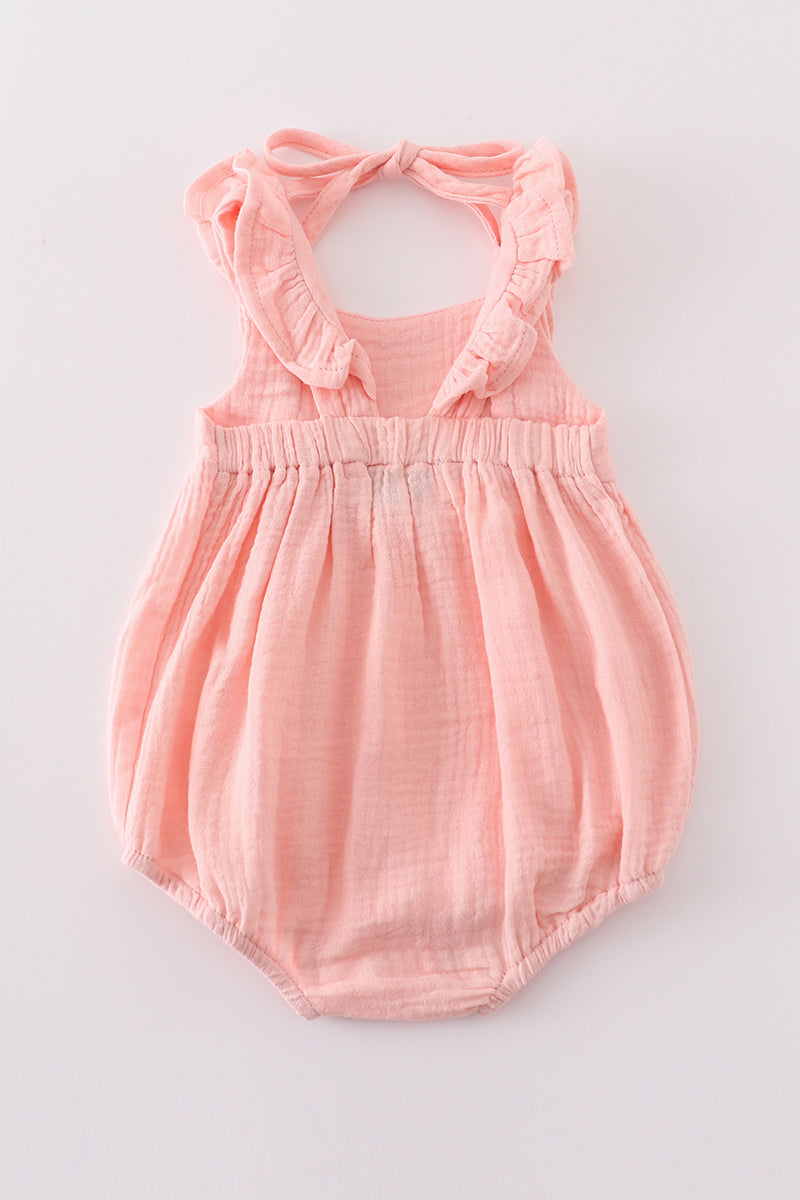 Premium Pink muslin ruffle bubble