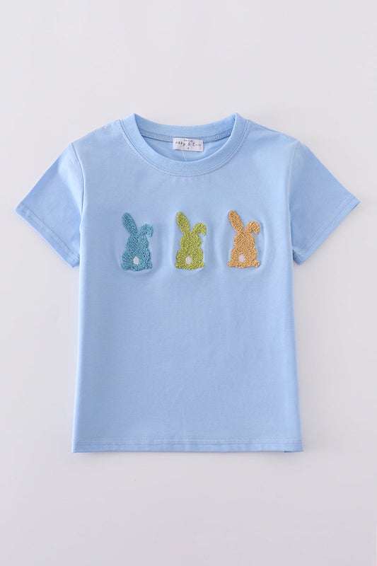 Premium blue bunny embroidery top