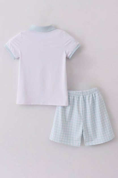 Blue active shorts set