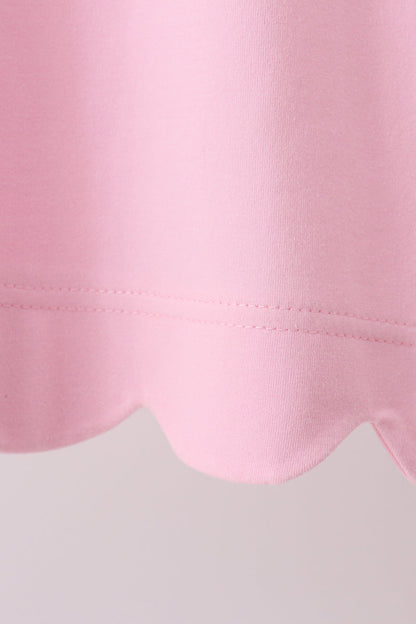Pink Scalloped Bow Dress