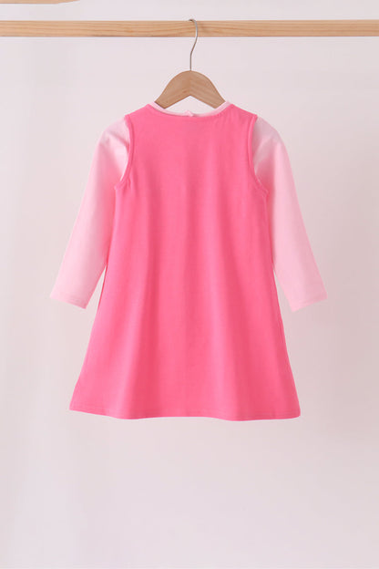 Pink Jack-O-Lantern applique 2pc dress set