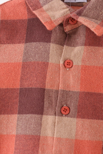 Rust Plaid Button Down Shirt
