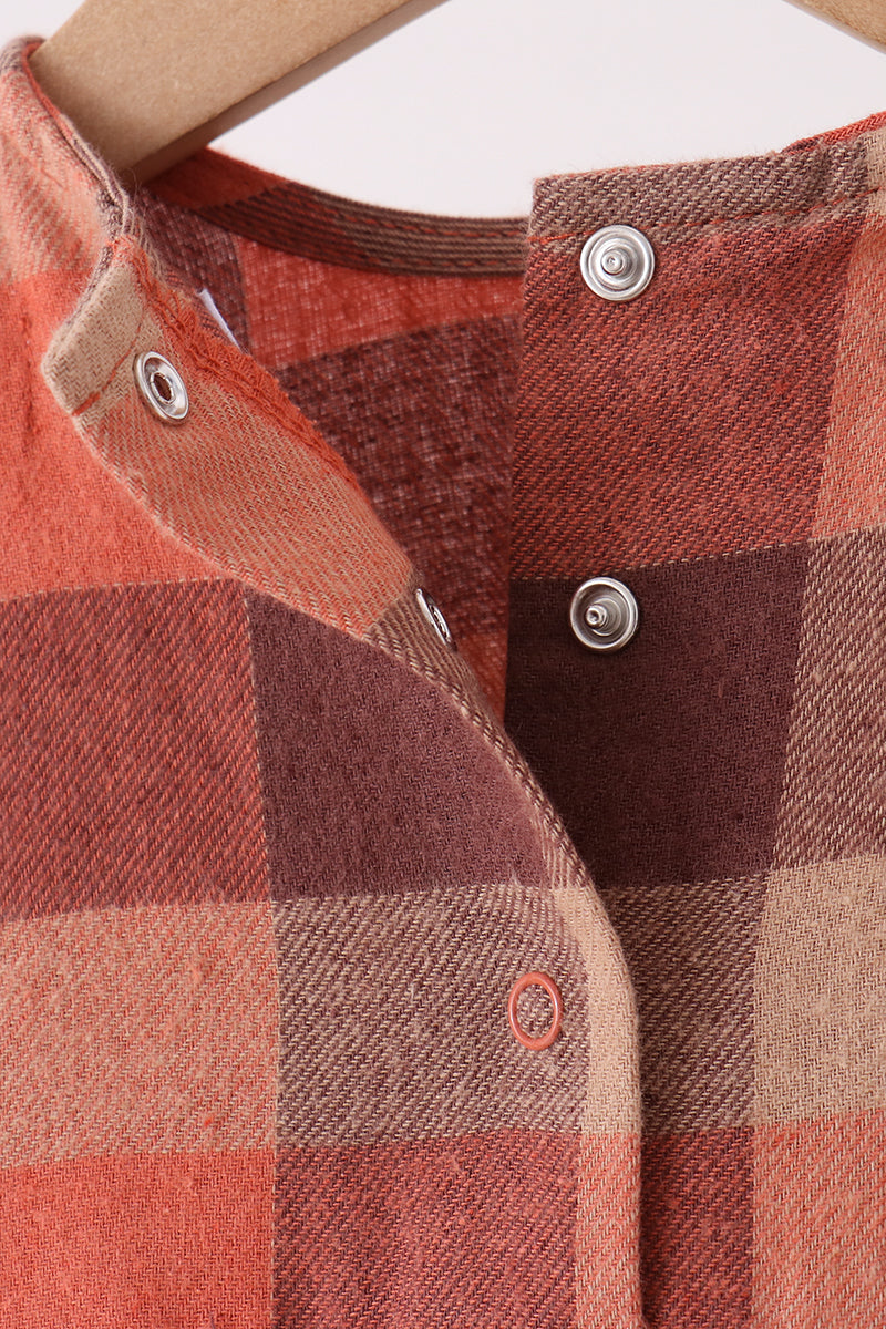Rust Plaid Ruffle Bubble
