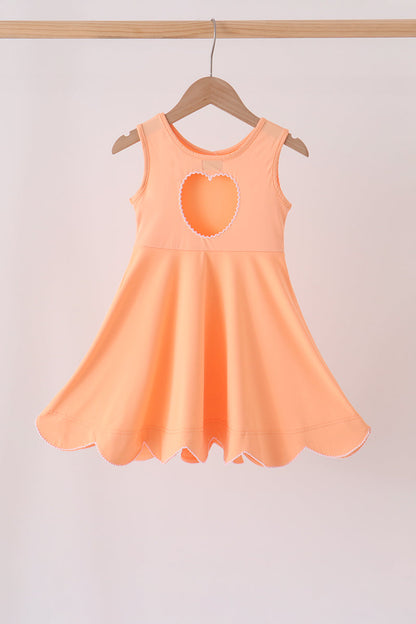 Coral Scalloped Dress