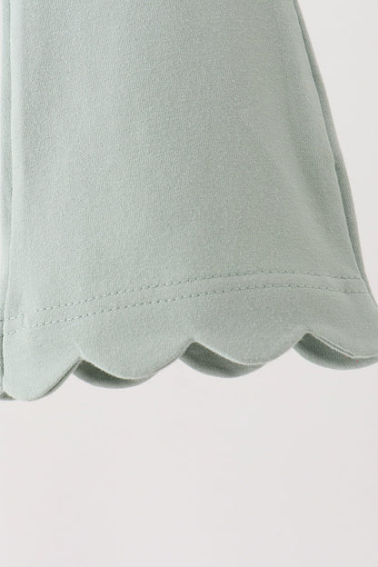Sage scalloped bell pants