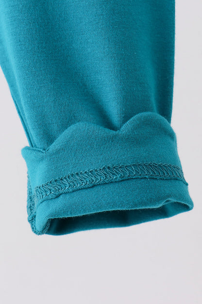 Teal scalloped leggings