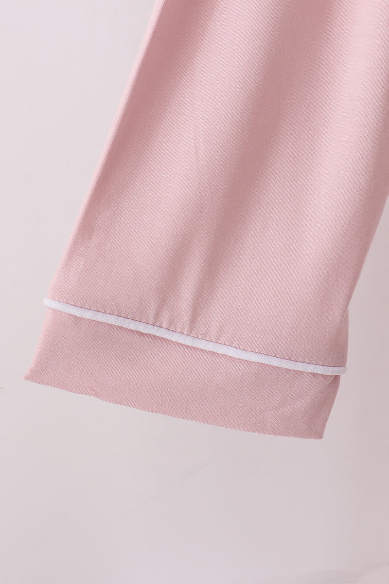 Pink bamboo mom pajama set – view 6