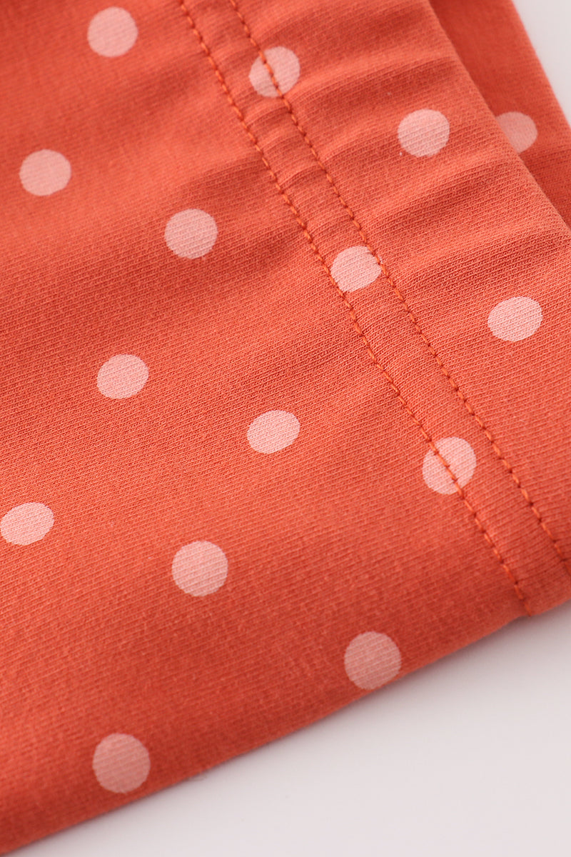 Platinum rust dot ruffle girl pants