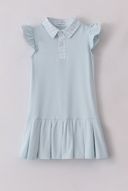 Blue active ruffle dress set