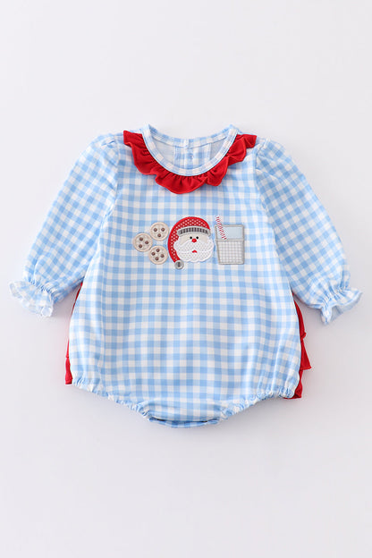 Santa milk cookies applique girl bubble