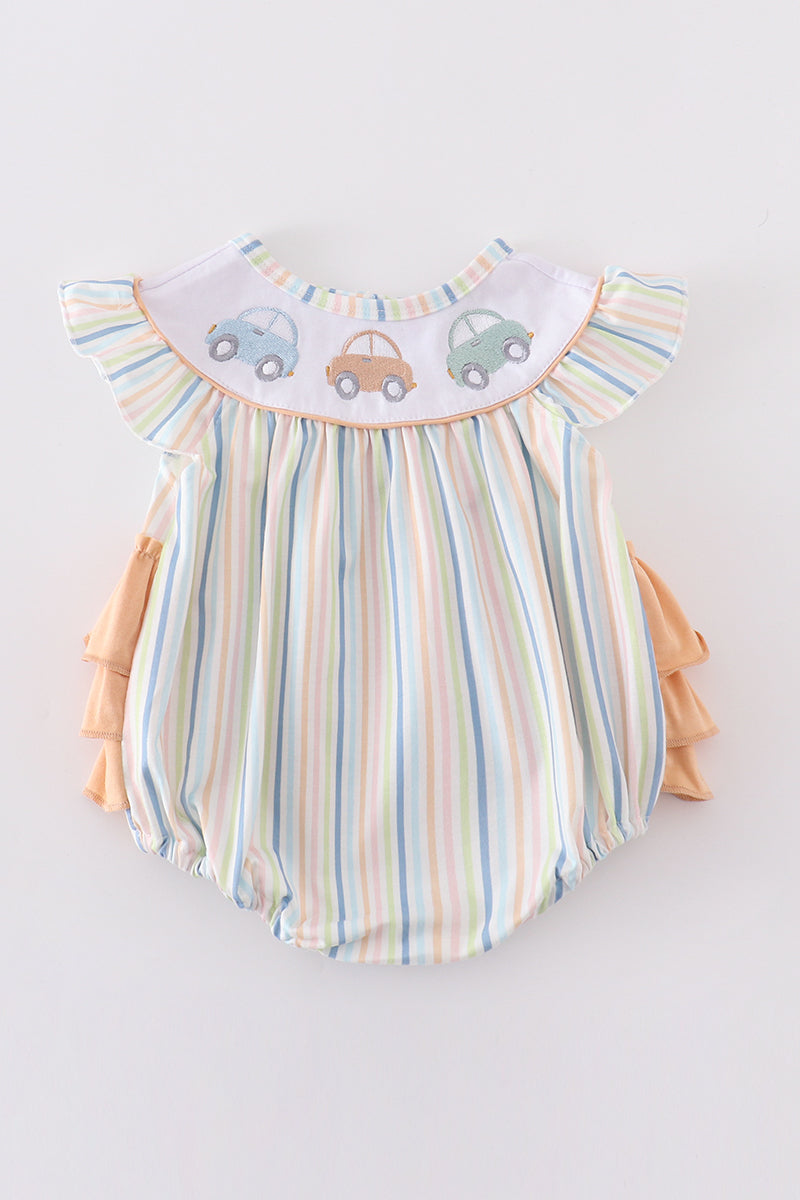 Stripe car embroidery girl bubble